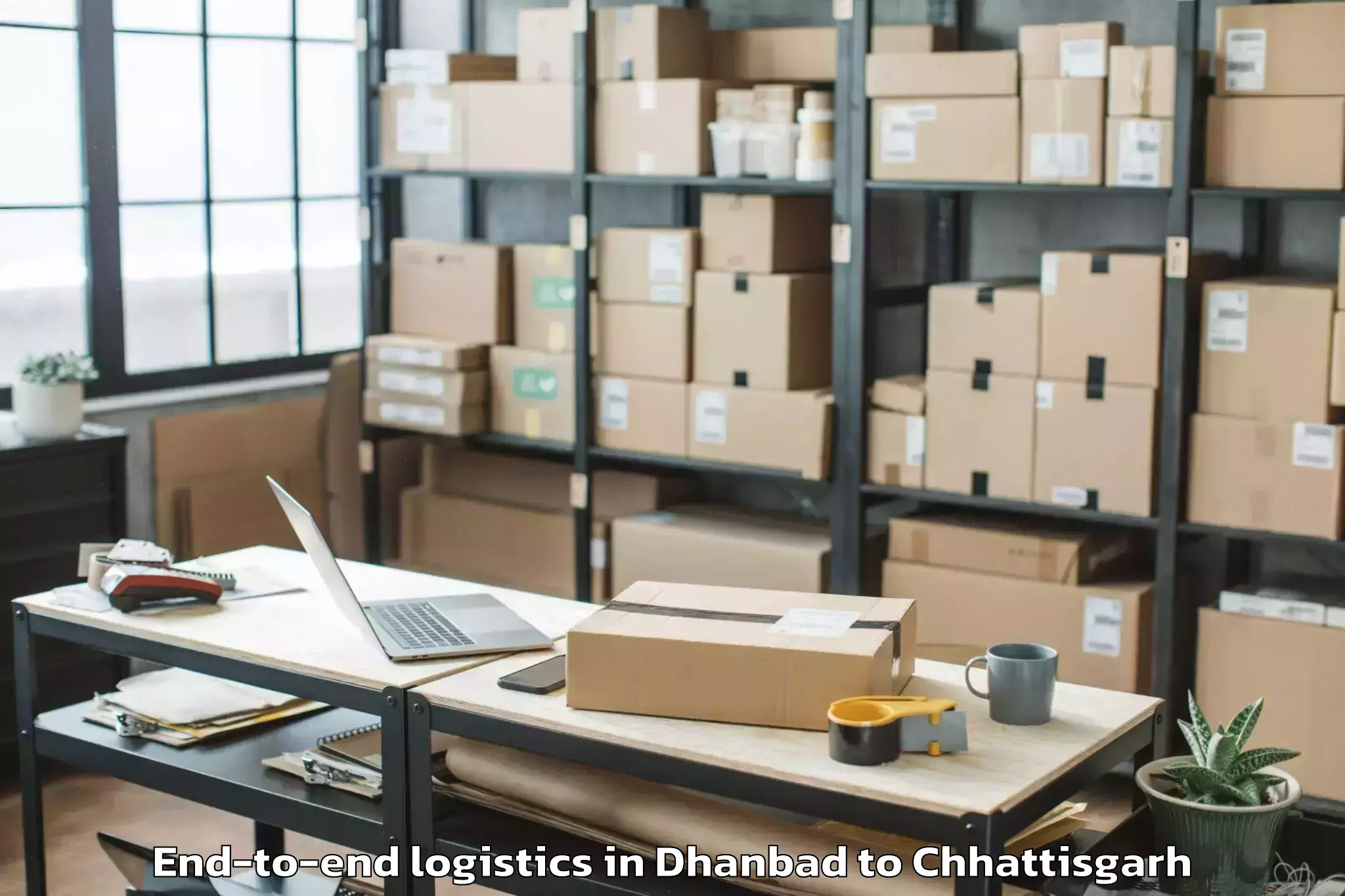 Leading Dhanbad to Baloda Bazar End To End Logistics Provider